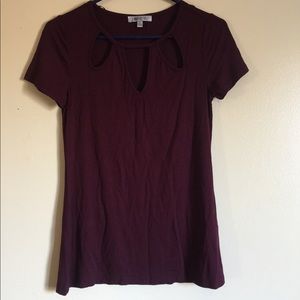 Jennifer Lopez Cutout Top Plum NWOT